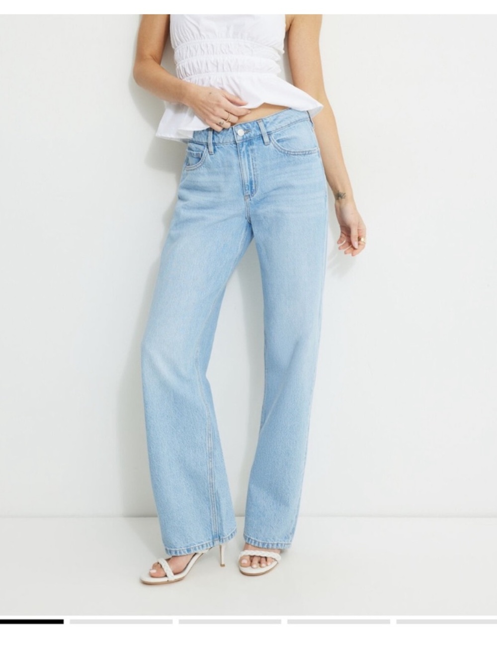 Dynamite Light Blue High-Rise Wide Leg Jeans
